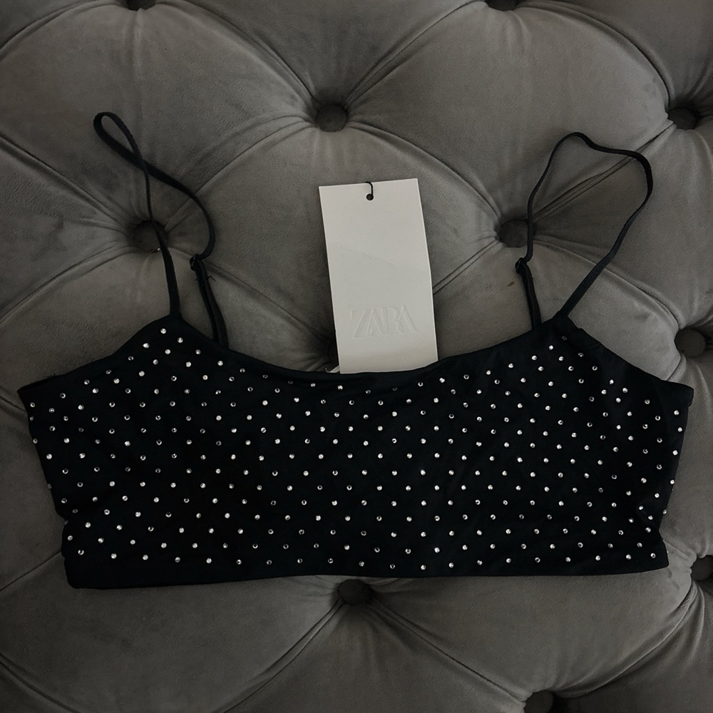 Zara rhinestone bra